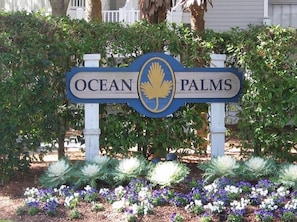 You have arrived at Ocean Palms when you see this sign!  Heaven awaits you!