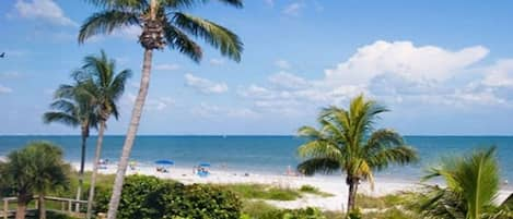 "Welcome to Golden Beach on Sanibel Island" view from Lanai looking east. 