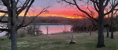 Sunset over table rock lake from the sunroom