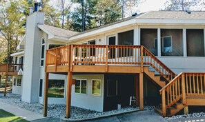 Back decks and screened sun porch.