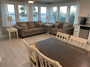 living room has sleeper sofa 