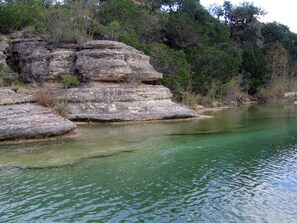 Lodge swimming hole and Cathedral Rock