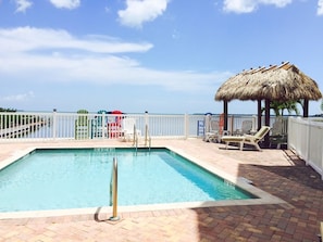 The pool faces the ocean