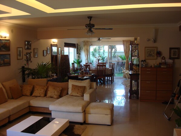 Downstairs living and dining room