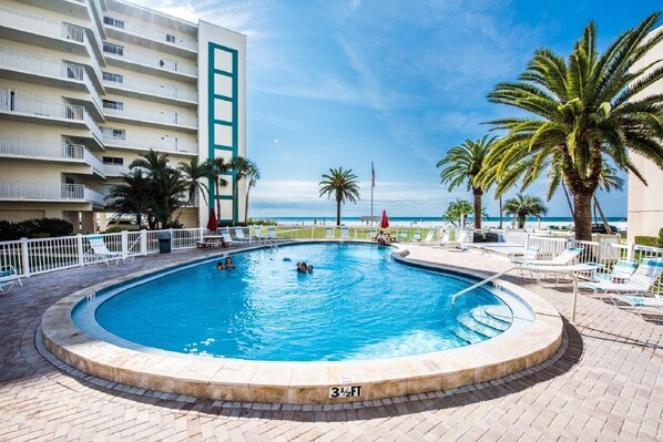 The view of the Gulf of Mexico from one of the three heated, fresh water pools!