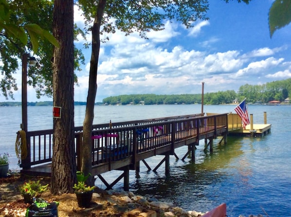 Lake Norman expansive water view to the North  
with pier and new dock