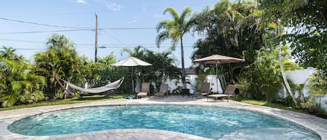 Back Yard Pool Oasis with hammock