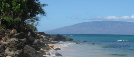 Kahana Beach with a view of Lanai