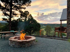 Fire pit, be aware of fire restrictions
