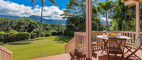 Relax on the 1200 sqft lanai while you  soak in the natural beauty.
