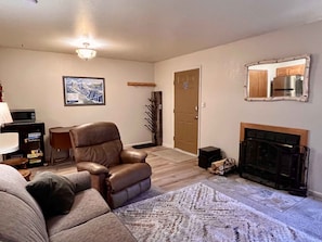 Living room, Fireplace, and Boot Dryer