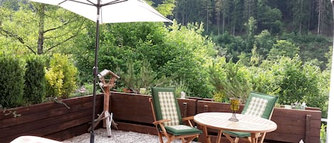 20 qm große Terrasse mit freien Blick auf den
Nationalpark in einer Ruhe pur