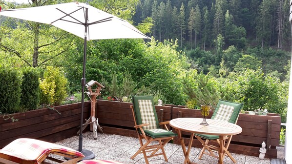 20 qm große Terrasse mit freien Blick auf den
Nationalpark in einer Ruhe pur