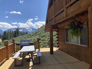 Spacious deck for enjoying views of the river and mountains