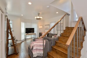 Walk upstairs to the bedrooms