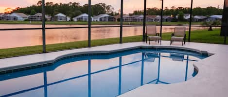 Pool with a view of the lake