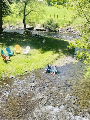 enjoying the river! Children must be supervised