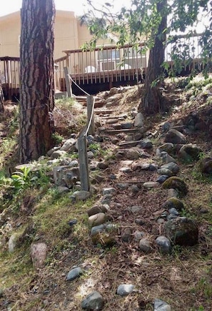 view of trail from the private river access