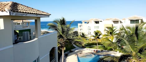 Private Terrace with Pool and Beach View