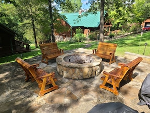 Fire pit (owners house and garage in background)