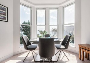 Dining table with sea views