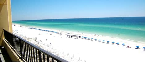 30 foot wide double balcony overlooking the beach