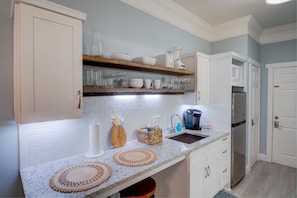 Kitchenette with seating area