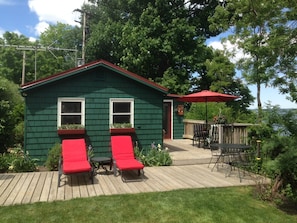 Deck and Yard (lake is to the left)