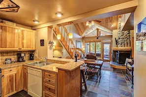 Kitchen with granite countertops