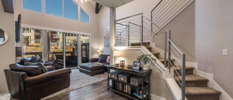 beautifully designed great room w/ elegant upgrades throughout the townhouse.