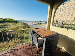 Beautiful ocean views from 2nd floor oceanfront deck. Perfect for morning coffee