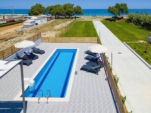 Swimming pool and exterior furniture, beach villa ,Platanes, Rethymno
