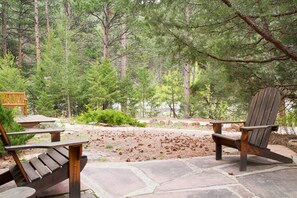 View of the river from the adjacent patio and grill.