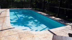 Heated, screened-in outdoor pool