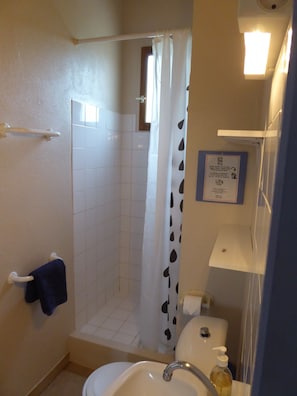 Bathroom with shower, wc and whb