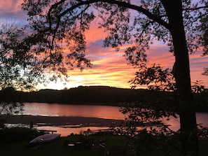 Gorgeous sunsets across the water with view from the deck or waterside campfire.