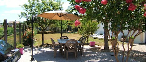 Grande terrasse devant la maison