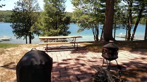 Summer view of lake from patio.