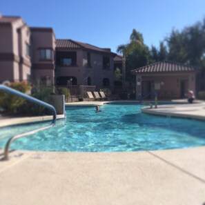 One of two over sized pool with hot tub! Pool is heated all year!