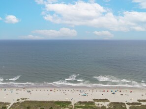 View of beach taken with a drone