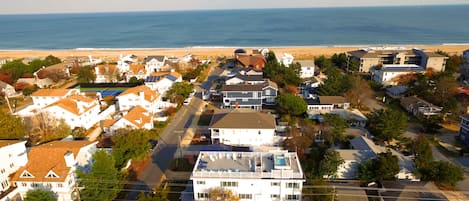 Aerial View of Memories Villa and it's close proximity to Ocean and Beach!