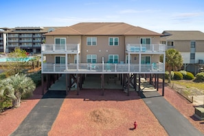 View from the Street, Large driveway to park and parking around pool