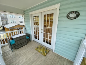 Private porch where you can listen to the ocean with your morning coffee.