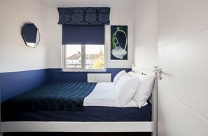 Royal blue with double bed & TV