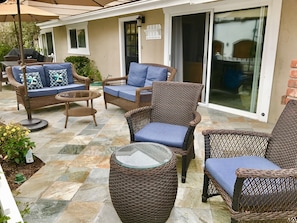 Updated slate patio