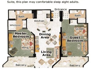 2 bathrooms, 2 kitchen, 8 beds, 2 balcony, 1 living room, clean service, 1200 ft