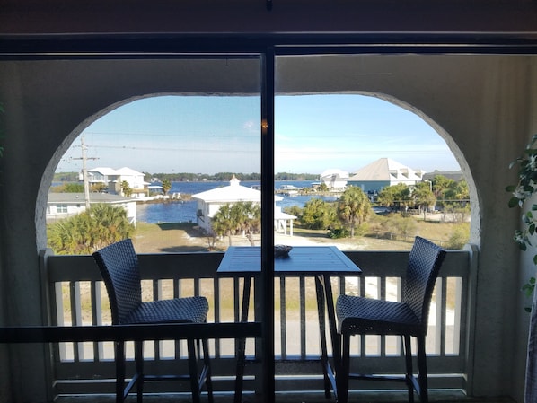 Lagoon facing balcony perfect for coffee in the morning!