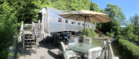 110ft historic 1936 Stainless Budd Rail Carriage on Skaneateles lakes only rail