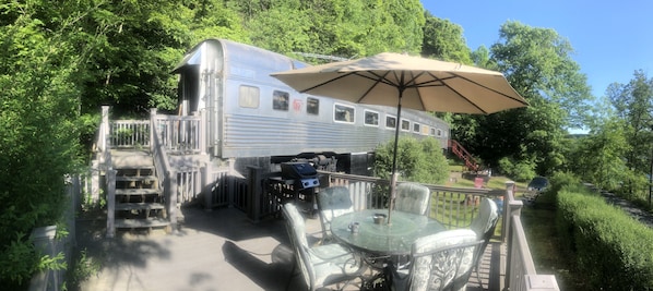 110ft historic 1936 Stainless Budd Rail Carriage on Skaneateles lakes only rail