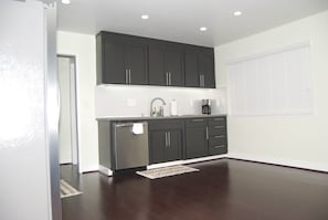The kitchen is spacious